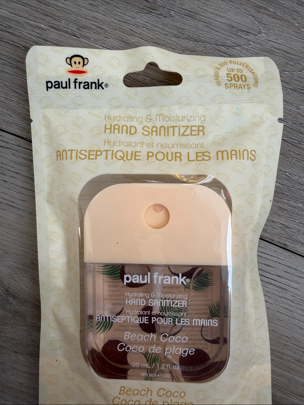 Paul Frank Beach Coco Hand Sanitizer - Peach & Clear Bottle